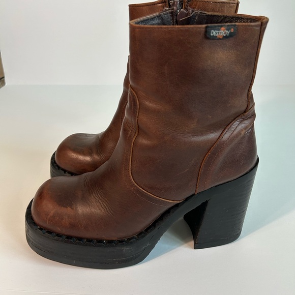 VINTAGE RARE 90s Destroy Platform Boots - Picture 4 of 8